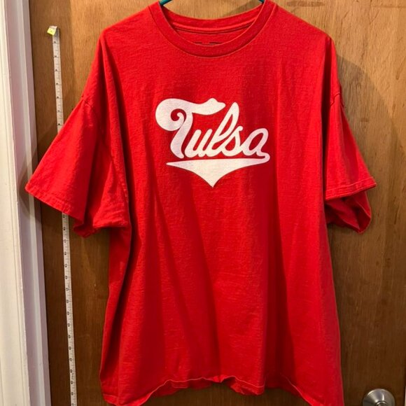 Size 2X - Printed Theory - Red Short Sleeve "Tulsa" T-Shirt - Picture 1 of 6